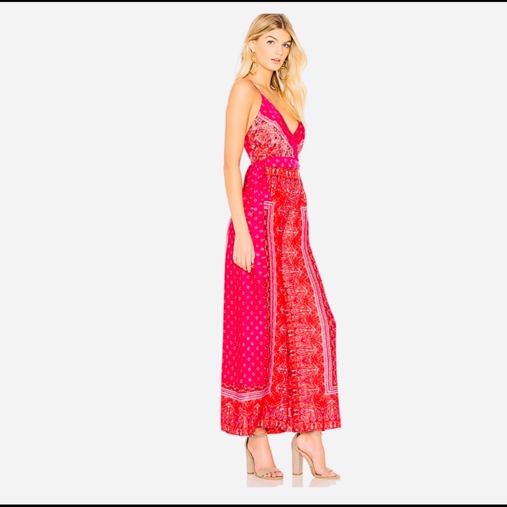 Free people size 6 pink jumpsuit romper boho